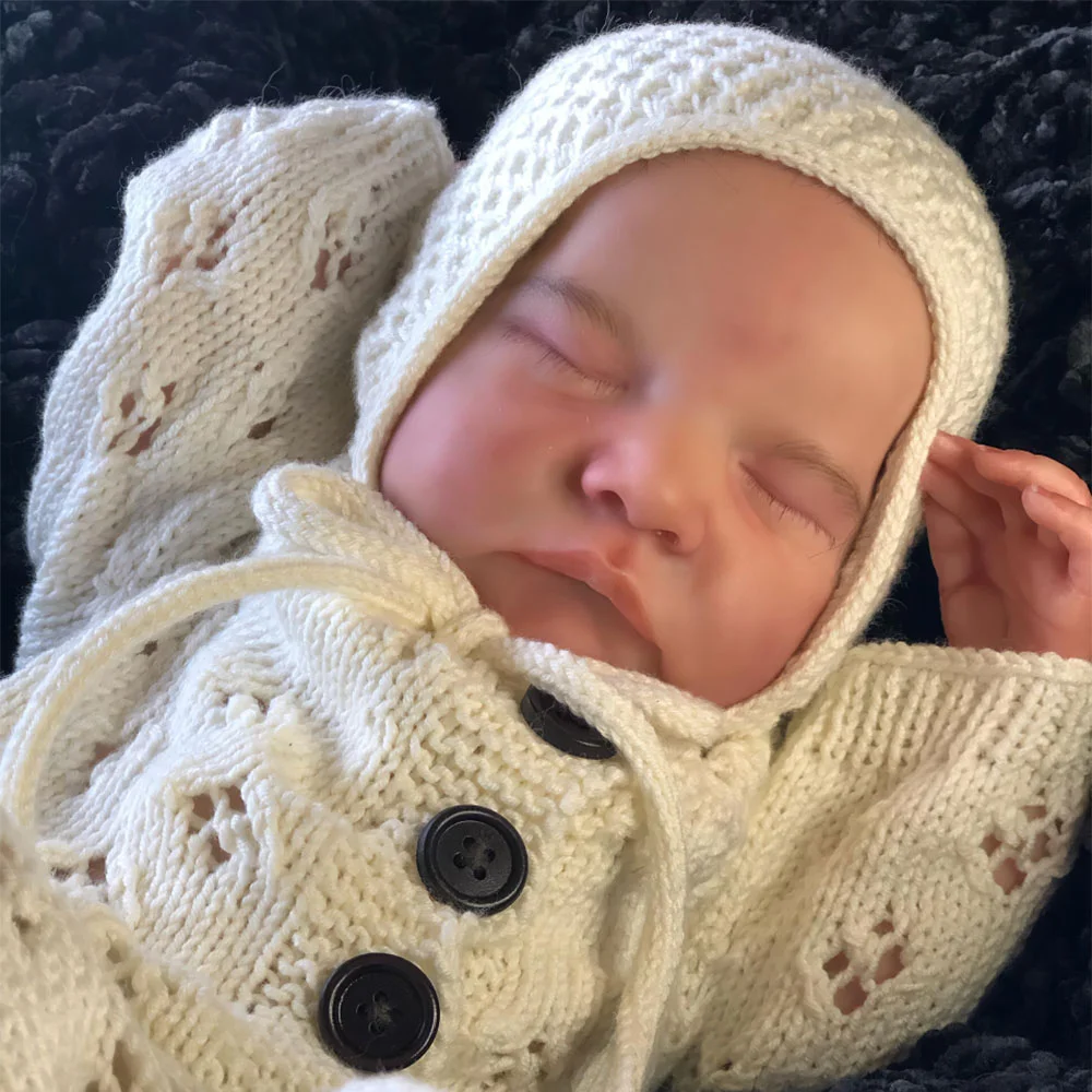 12'' Newborn Sleeping Baby Preemie Handmade Soft Newborn Reborn Baby Doll Boy Named Lambert