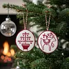 Christmas Embroidery Kit with Toolkit Embroidered Xmas Tree Ornaments Multifunctional Handmade Circle Embroidery Kit For Christmas Tree Home Decor (Red and White ) tapestrymarket