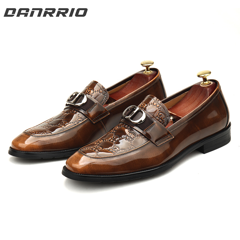 DANRRIO Mirror Patent Leather Embossed British Style Business Casual Loafers DANRRIO.COM DANRRIO