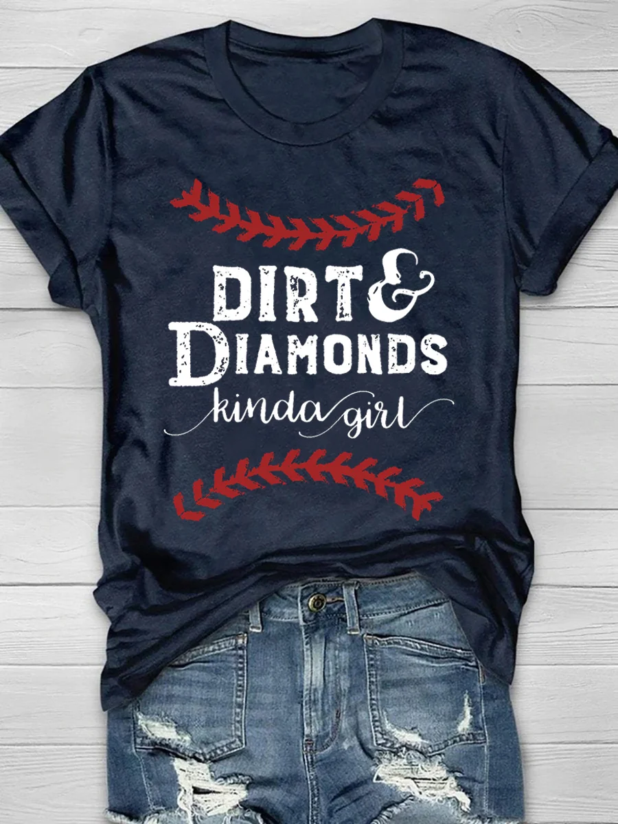 Dirt And Diamonds Kind Girl Print Short Sleeve T-Shirt