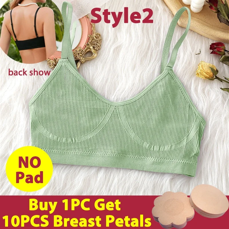 Women Tank Top Push Up Bra Tube Tops Seamless Brassiere Crop Top Sexy Lingerie for Female Underwear Intimates Backless Bralette