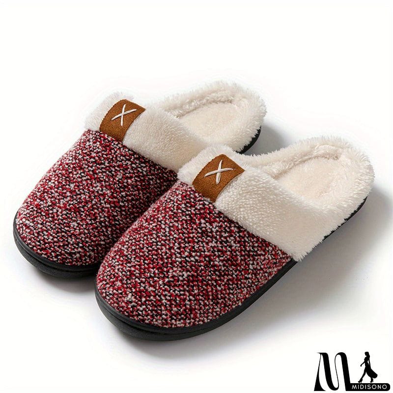 MidiSono - Comfortable Fleece Lined Home Slippers for Women Men
