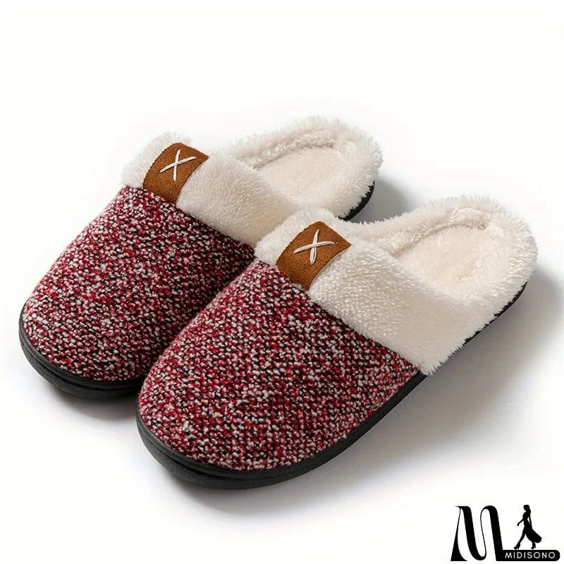 MidiSono - Comfortable Fleece Lined Home Slippers for Women Men