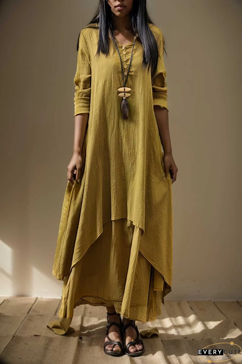 women s plus size casual dress swing dress solid color long dress maxi dress long sleeve button two piece v neck