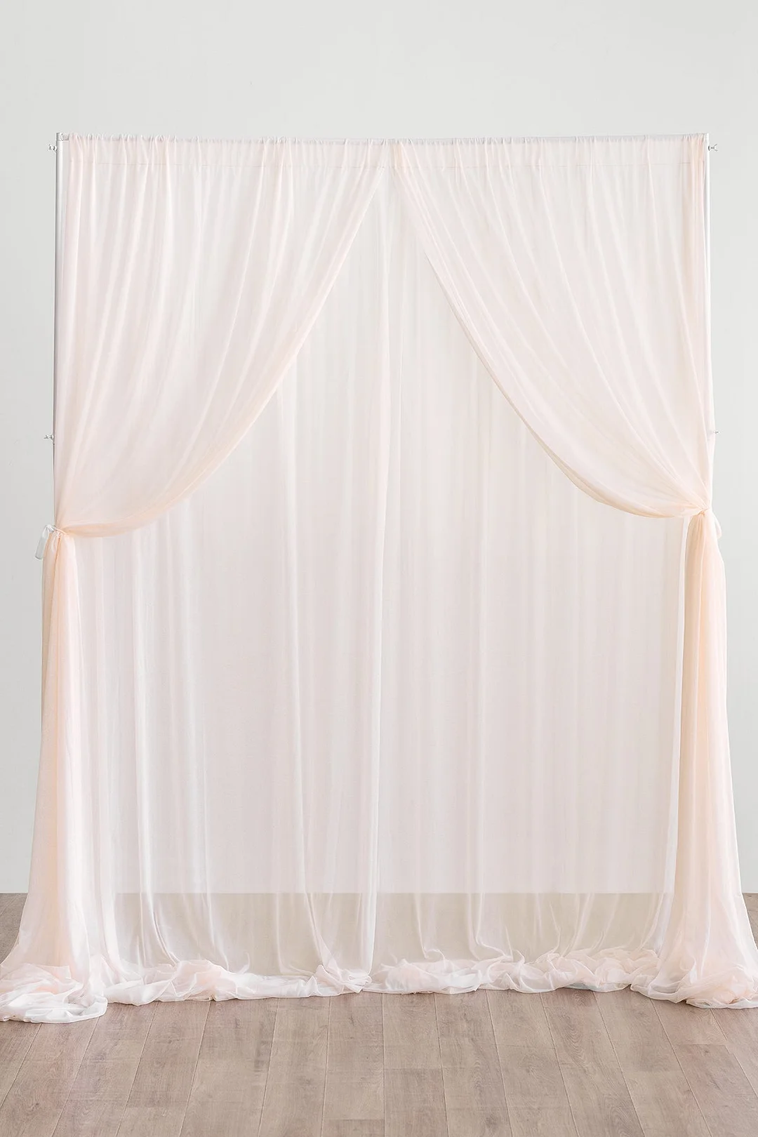 2-Layer Wedding Backdrop Curtains 59" x 10ft (Set of 2) - 8 Colors