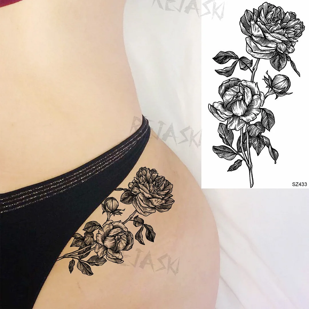 Realistic Sunflower Fashion Wrist Temporary Tattoos For Women Gilr Butterfly Geometry Fake Tattoo Custom Armbands Washable Tatoo