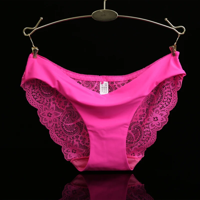 Billionm Women's Sexy Lace Panties Seamless Underwear Leopard Ice Silk for Girl Bikini Cotton Crotch Transparent Lingerie