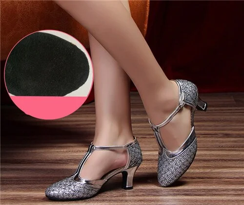 HoYeeLin New Modern Dance Shoes Women Ladies Closed Toe Tango Shoes Standard Waltz Ballroom Dancing Heels Indoor Suede Sole