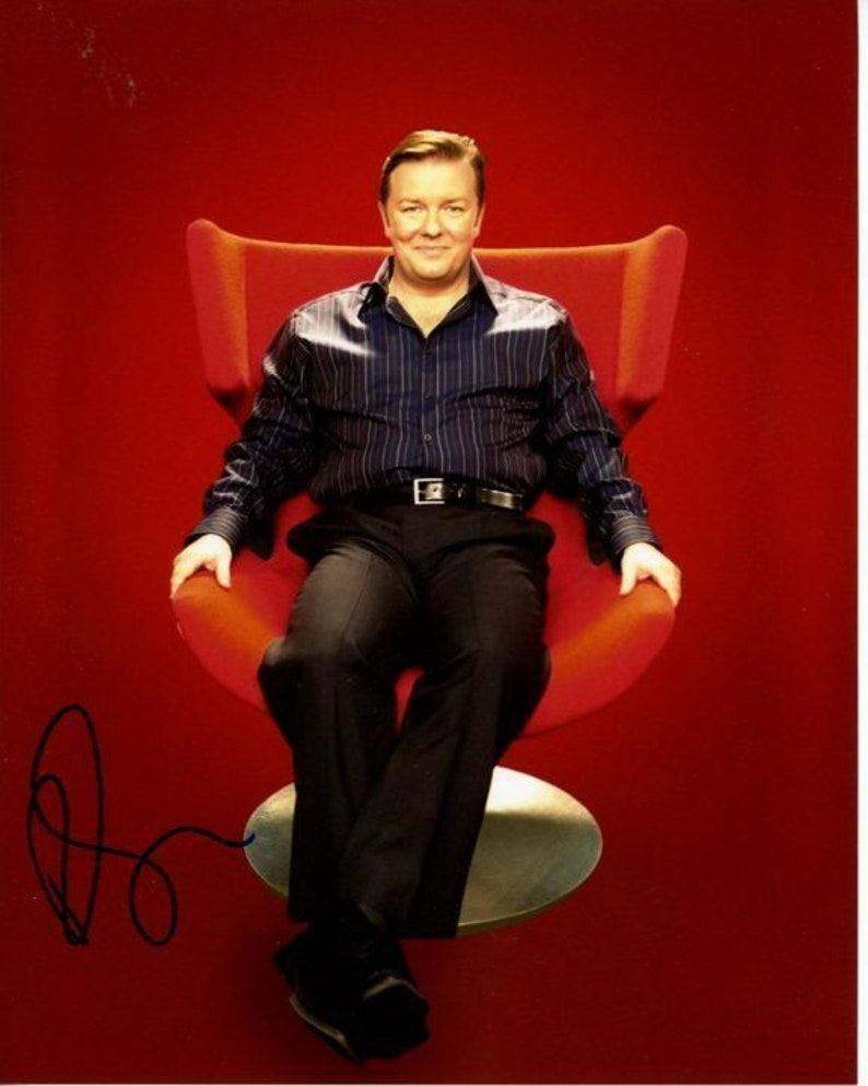 Ricky gervais signed autographed Photo Poster painting