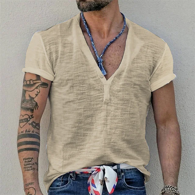 Henley Casual T-shirt-inspireuse