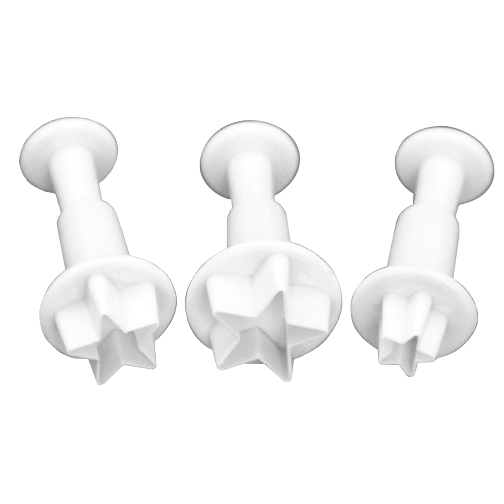 

3Pcs Silicone Star Plunger Fondant Mold Biscuit Cookies Cutter Cake Decor, 501 Original