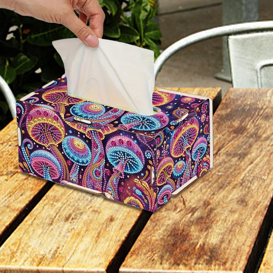 Wooden Diamond Painting Tissue Box for Home and Office Decoration(CZH008)