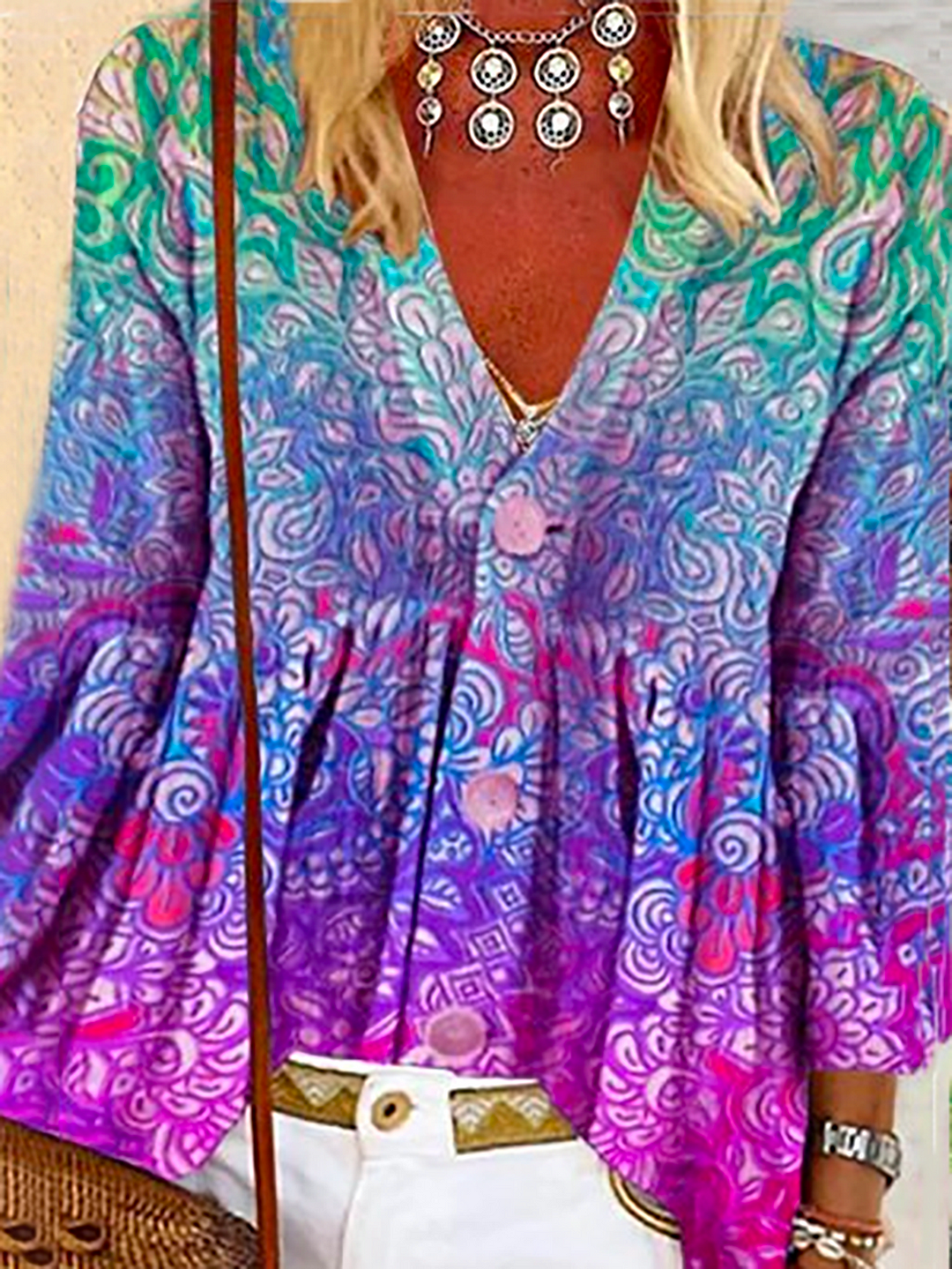 Plus size Hippie Printed Tops