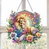 DIY Flower Lion Diamond Painting Special Shaped Hanging Pendant