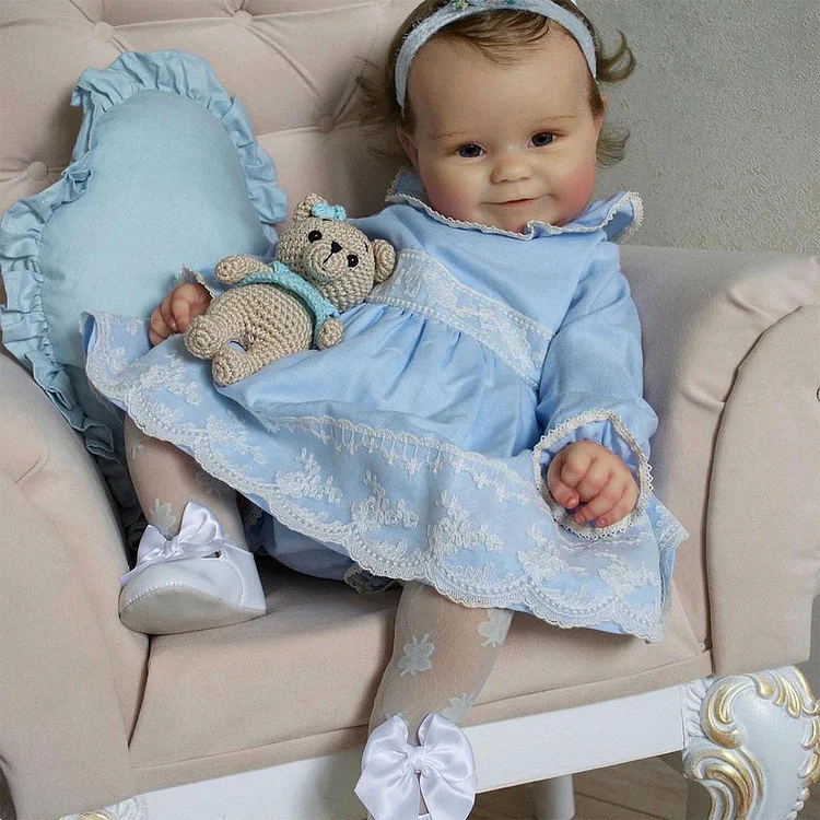 [Heartbeat💖 & Sound🔊] 20'' Eyes Opend Reborn Baby Doll Lifelike Toddlers Girl Wefana with Brown Hair, Play with Children Rebornartdoll® RSAW-Rebornartdoll®