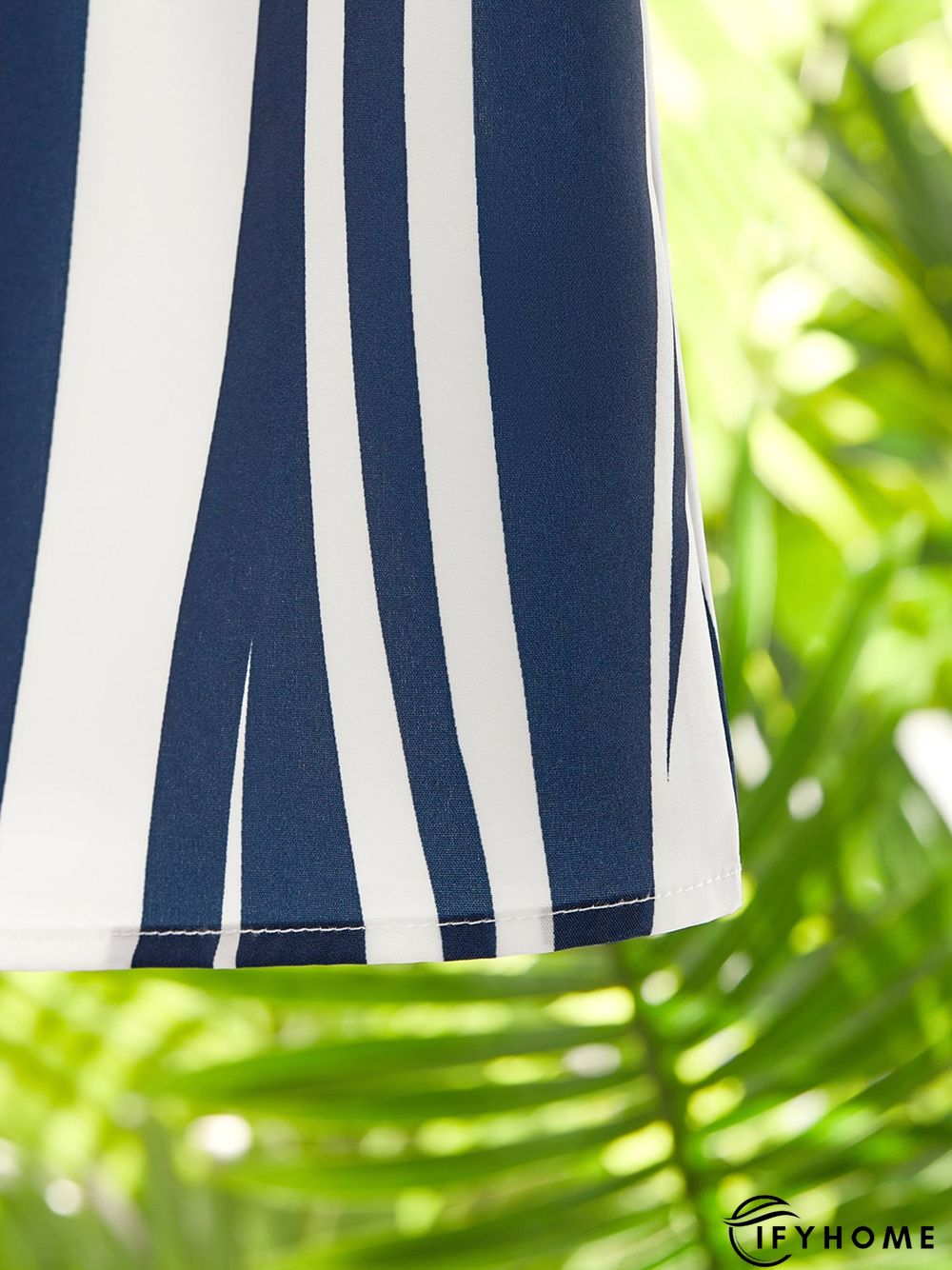 Striped Casual V Neck Short Sleeve Top | IFYHOME