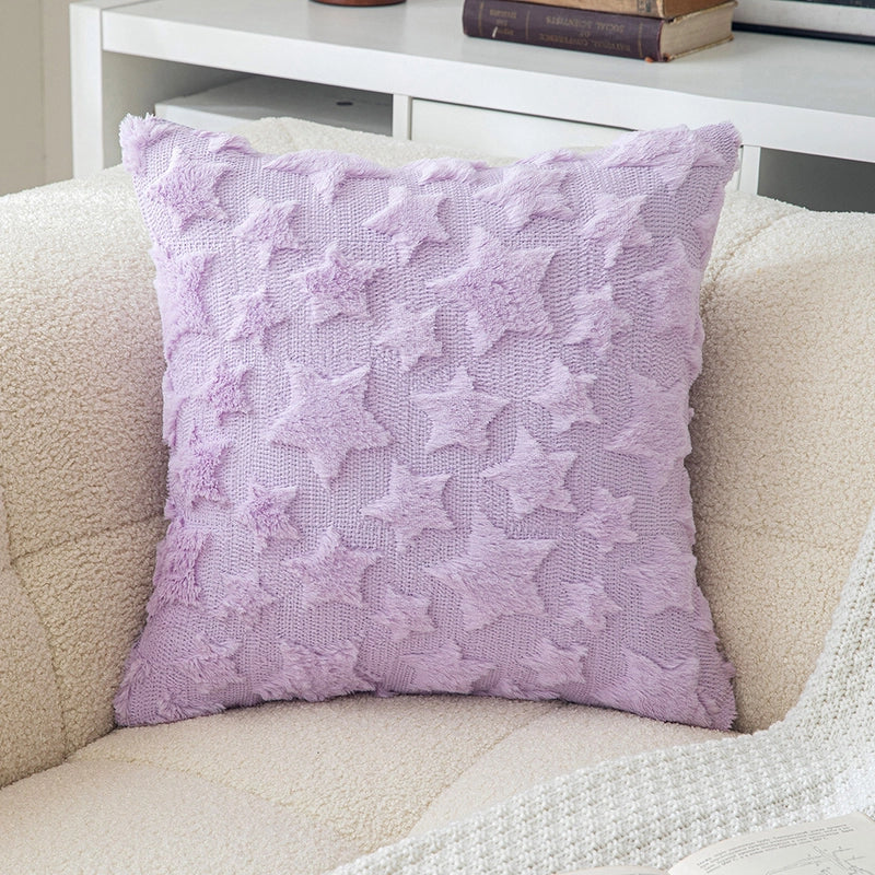 Christmas Pillow Case Plush Snowflake Christmas Tree Embroidered Hair Living Room Sofa Cushion Holiday Party Decorative Pillow Case