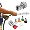 Garden Hose to Mini Power Washer Adapter Stainless Steel Leak-Proof Adapter 3/4 GHT to 1/4 Quick Connector for Car Wash & Outdoor Cleaning