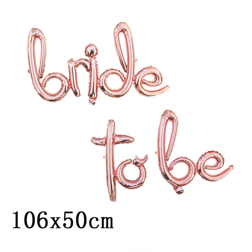 Chicinlife Rose gold Bride To Be Latex Balloons heart star balloon Bachelorette wedding party decoration