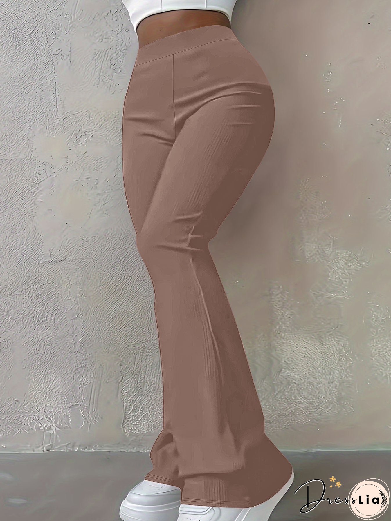 Women's Casual Simple Fashion Slim Rib Solid Color Pants