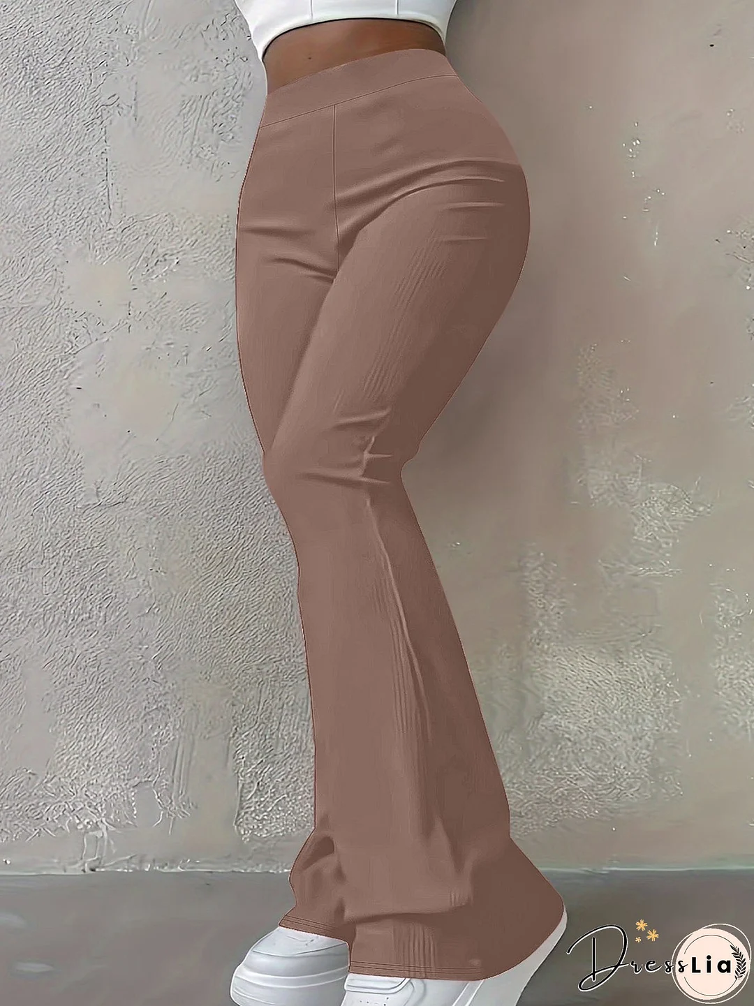 Women's Casual Simple Fashion Slim Rib Solid Color Pants