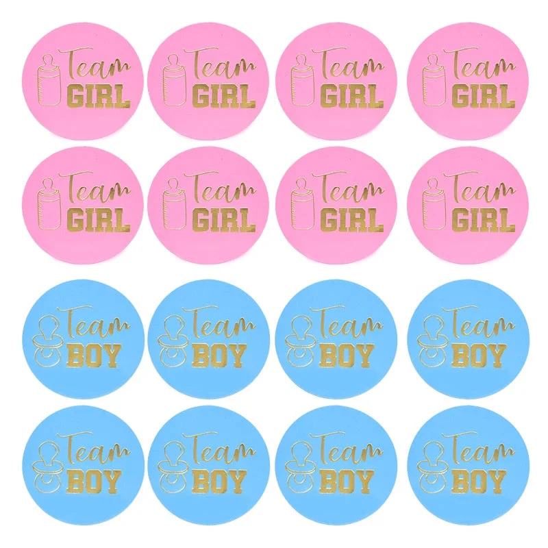 24/48pcs Team Boy Team Girl Stickers Decoration Baby Shower Supply Its Boy or Girl Vote Gift Bag Sticker for Gender Reveal Party