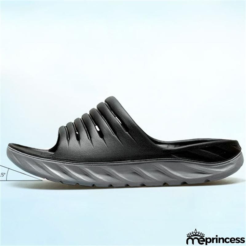 Mens Personalized Color-Blocking Non-Slip Elastic Sole Platform Comfy Slippers