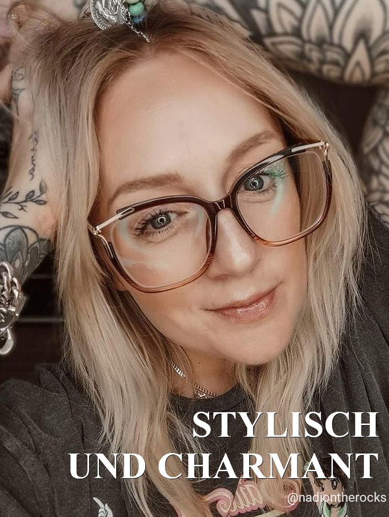 Nuriama Braun Kristall Cateye Brille