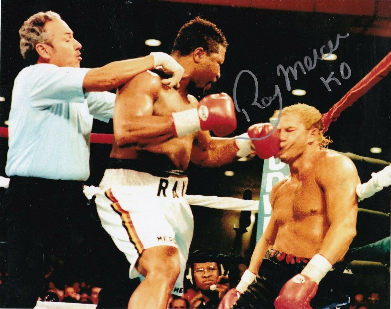 RAY MERCER BOXING HEAVYWEIGHT CHAMPION KO TOMMY MORRISON ACTION SIGNED 8x10