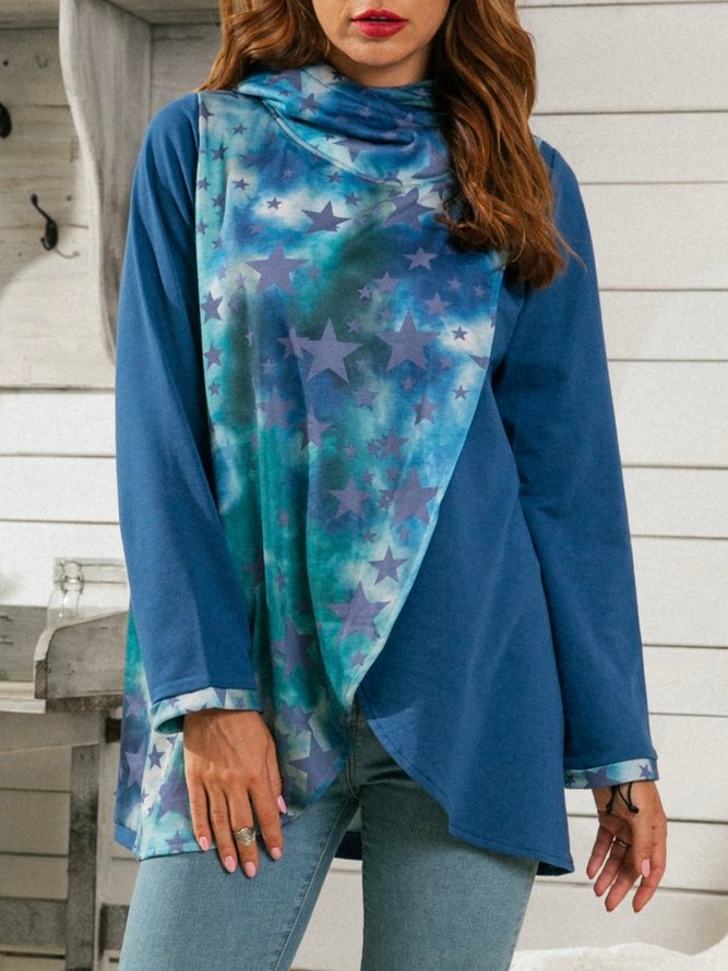Cotton Ombre/tie-Dye Long Sleeve Sweatshirt Zaesvini