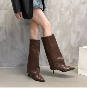 Yyvonne Boots Tips High And Trouser Boots Autumn And Winter New Net Red Sleeves Fine And Pure Color Knight Fashion Boots