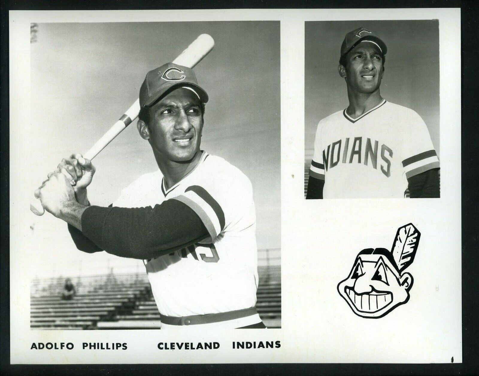 Adolfo Phillips Cleveland Indians 1972 Team Issued 8 x 10 Press Photo Poster painting