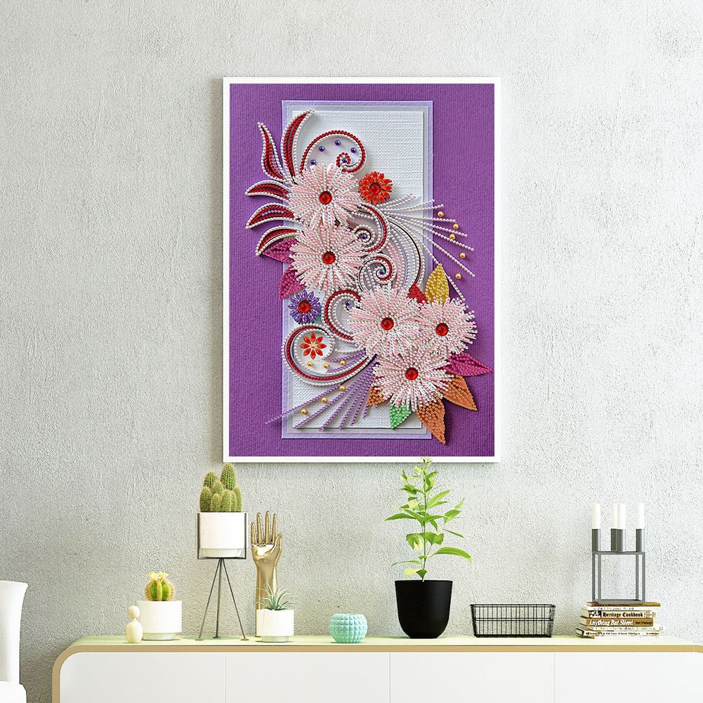 Crystal Rhinestone Diamond Painting Quilling Flower