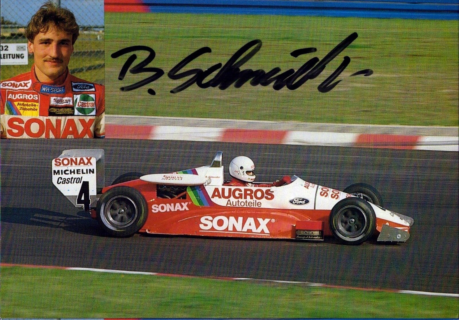 Bernd Schneider Ford Formula 3 DTM Touring Car Original Autograph Photo Poster painting (W-6681