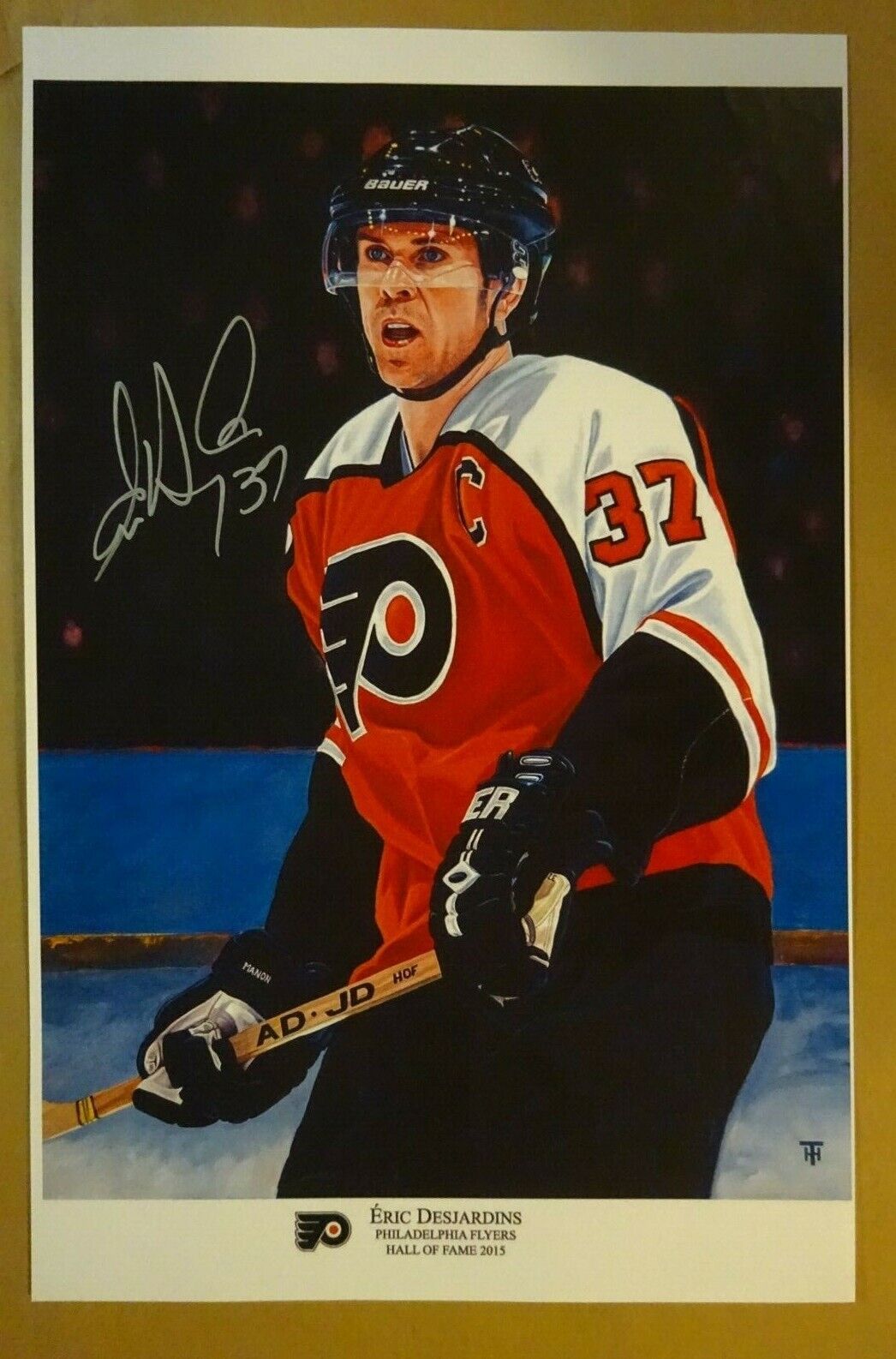 Signed ERIC DESJARDINS Philadelphia Flyers Autographed Poster - Photo Poster painting 11x17