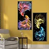 2 pi&egrave;ces double koi bricolage partiel AB full round drill diamond kit d&rsquo;art d&eacute;coration int&eacute;rieure 80x40cm