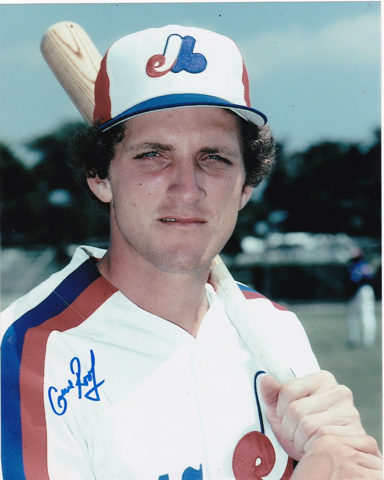 GENE ROOF MONTREAL EXPOS ACTION SIGNED 8x10