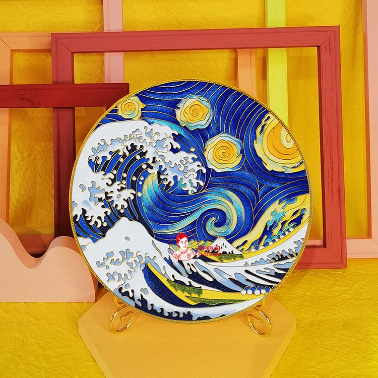 Starry Night Wave Collage - DIY Cloisonne Painting Art Kits