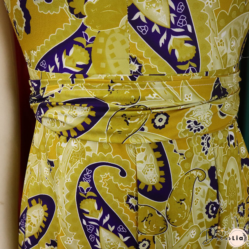 Plus Size Women African Print Halter Neck Beach Jumpsuit