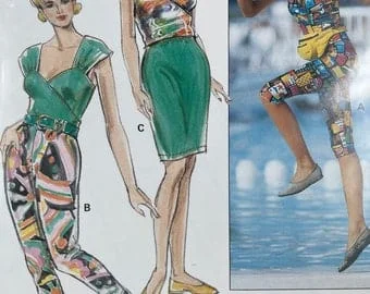 pornhint Pornhint Burda 4778 FF East Sew Unopened uncut Leggings and Skirt pattern. Size 8-18. For stretch knit fabrics. Hips 35Ó-42Ó