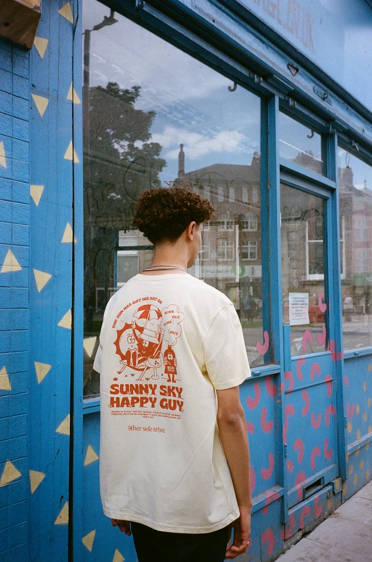 Other Side Store 'Sunny Sky' Organic Tee - White