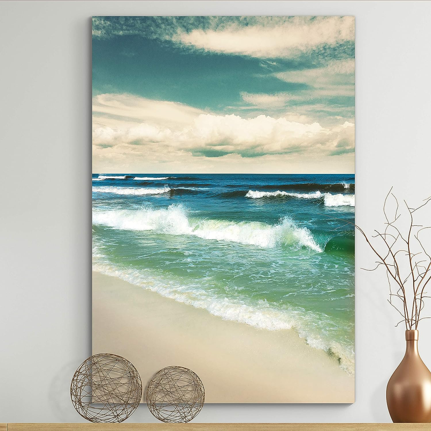 Renditions Gallery Canvas Nature Wall Art Paintings & Prints Romantic Enchanting Beach Glam Modern Artwork Wall Hanging Decorations for Bedroom Living Room Office Kitchen - 24 inch x36 inch  LT06 24x36