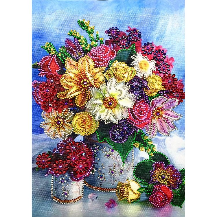 Flower  Special Shape Partial  Diamond Painting 30*40cm