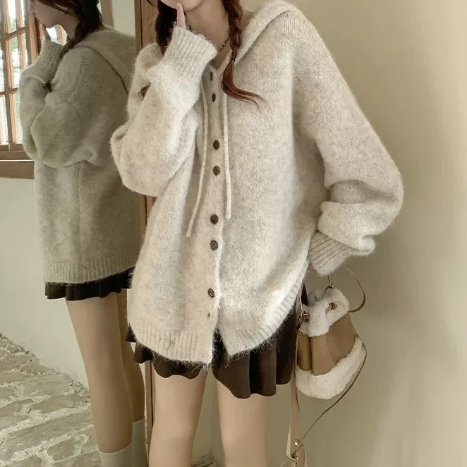 Chicfifth Sweater Women Winter Long Sleeve High Quality Autumn Vintage Top Knitted Cardigan
