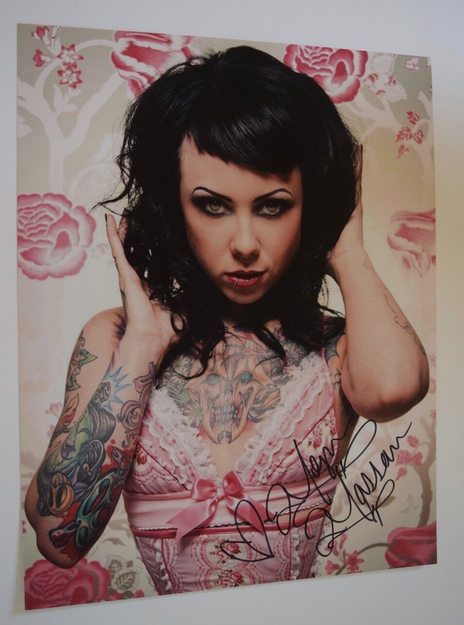 Megan Massacre Signed Autograph 11x14 Photo Poster painting Tattoo Artist NY INK Hot Sexy COA VD