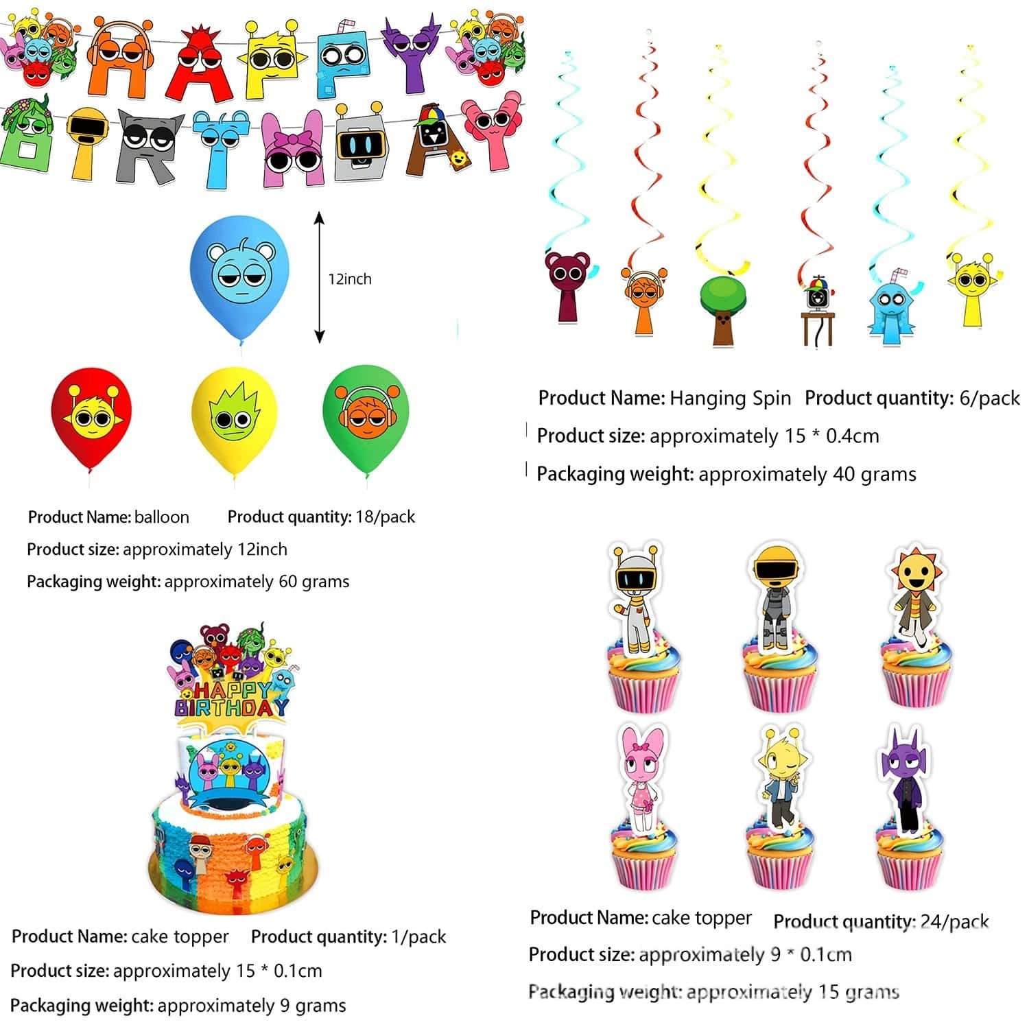 Sprunki Toy | Sprunki Birthday Party | Tableware and Tablecloths