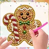6PCS Sweet Gingerbread DIY Pearl Diamond Painting Christmas Fridge Magnets, Sparkling Rhinestone Refrigerator Magnet Craft Kit for Home Decor & Gifts