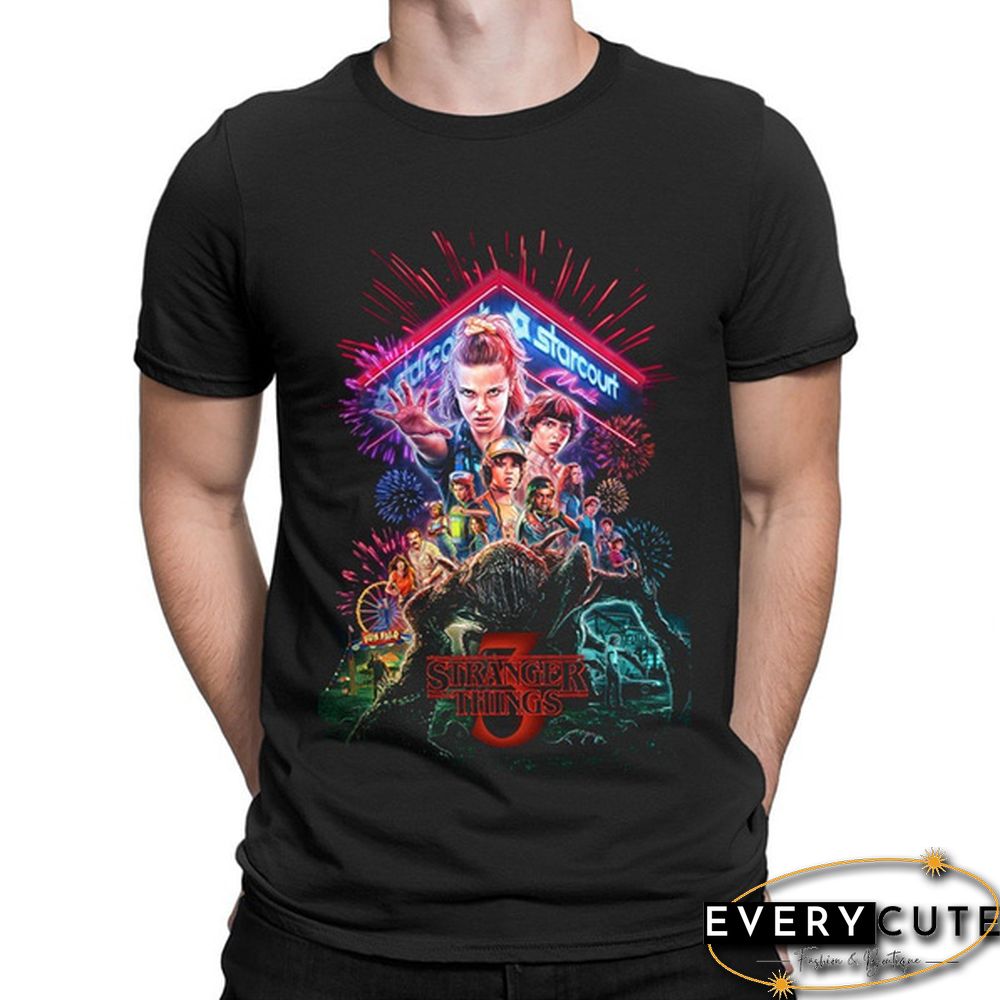 Horror American Tv Series Stranger Things 3D Print Round Neck T Shirt Men/Women Casual Harajuku O Neck Clothes