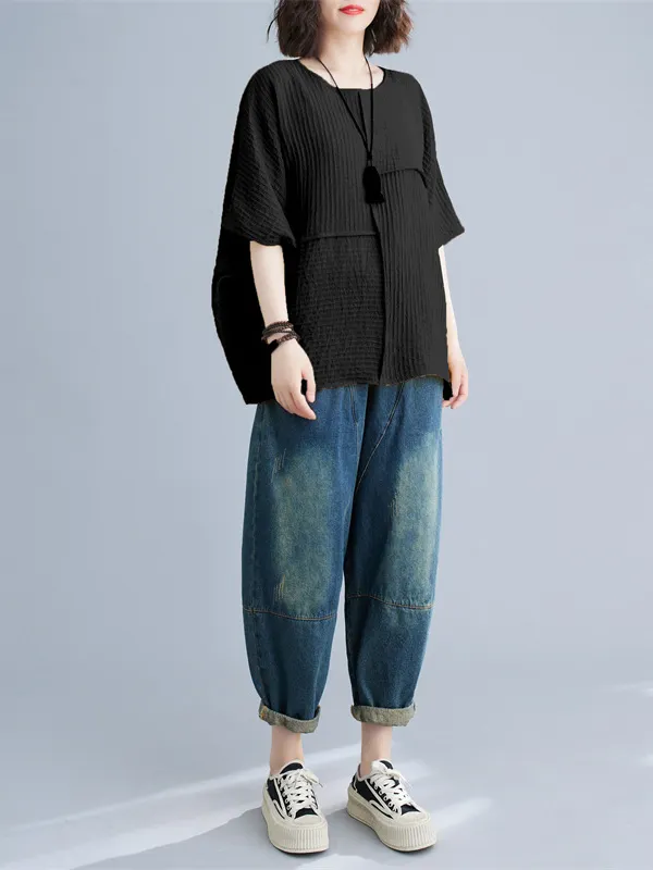 Original Irregularity Batwing Sleeve T-Shirts Tops