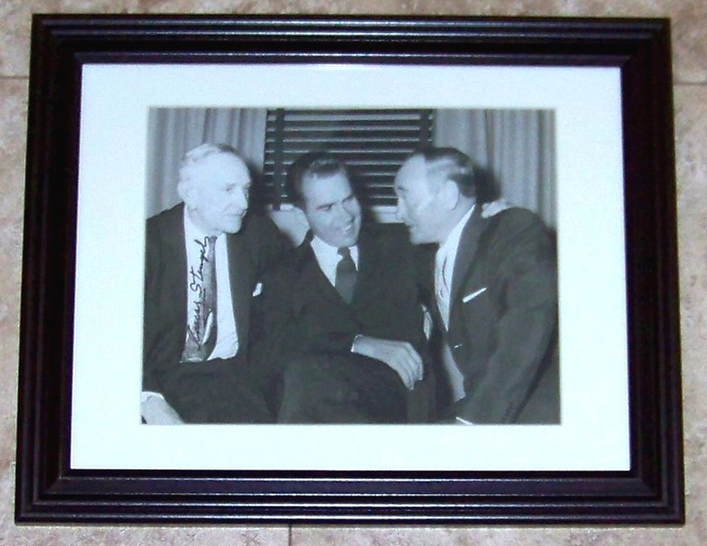 Casey Stengel with Richard Nixon Signed Autographed Baseball 8x10 Photo Poster painting JSA LOA!